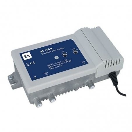 Amplificador de línea con C.R pasivo 38dB/118dBuV Compatible con EKOAX de Ekselans (ref. 102006)