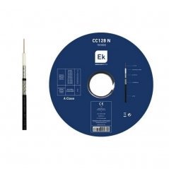 Cable coaxial 6,9mm conductor CCS 1,13mm 128 hilos PE negro 100m de Ekselans (ref. 151003)