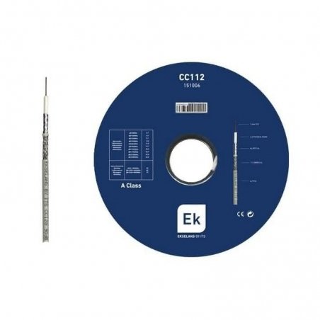 Cable coaxial 6,7mm conductor CCS 1mm 112 hilos PVC CPR Eca 100m de Ekselans (ref. 151006)