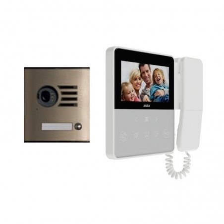 Kit de videoportero Compact con monitor Neos con auricular blanco Visualtech 1/L