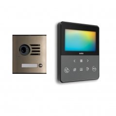 Kit de videoportero Compact con monitor Neos Manos Libres negro Coax 1/L