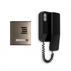 Kit de portero Compact S1 con telefonillo Neos negro Visualtech 1/L