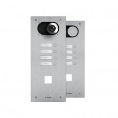 Placa de portero/videoportero Switch 4 pulsadores con abertura para Lector Simplekey Simplebus/VIP de Comelit