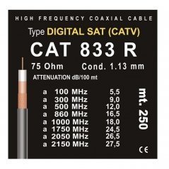 Cable Coaxial Bieffe 1,13 mm Cu / Cu PE 6,9mm Negro 50 m | Satelite Rover BI010933