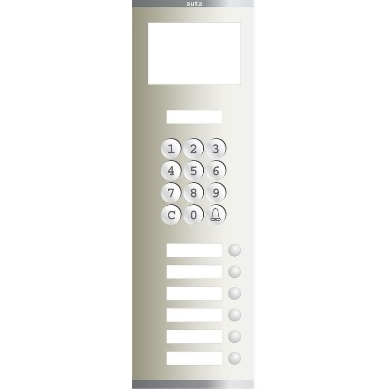 Frontal de placa Compact S5 de 6 pulsadores con 1 módulo y Acceso Alfanumérico Digital/2 hilos | Auta 656516