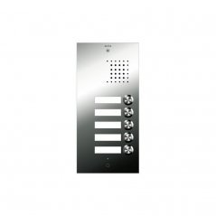 Placa de portero Inox S3 5 pulsadores 1 columna 2 hilos de Auta (ref. 691315)