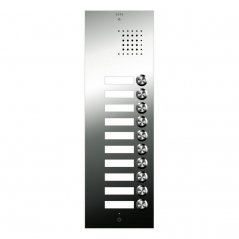 Placa de portero Inox S5 10 pulsadores 1 columna 2 hilos de Auta (ref. 691520)