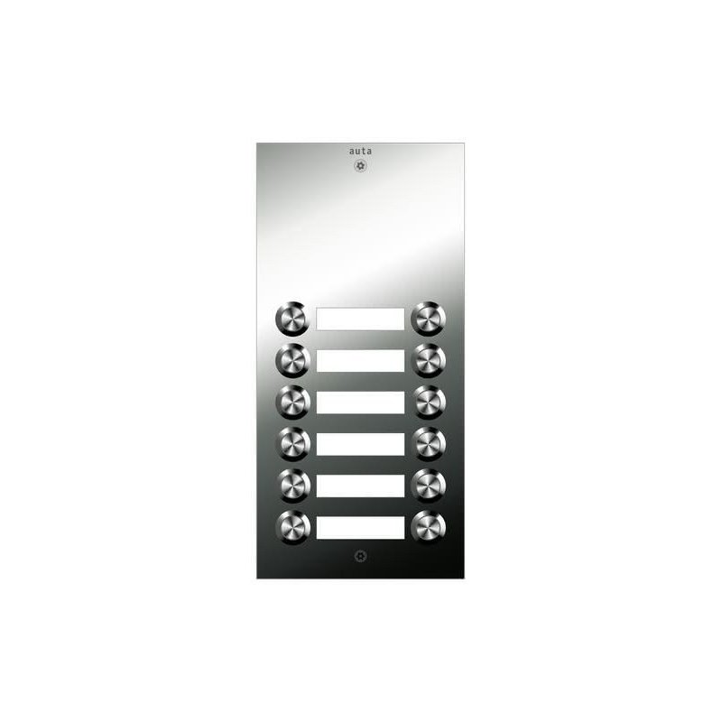 Placa de portero Inox S5 de 12 pulsadores 2 columnas con Acceso Alfanumérico No Coax | Auta 780526
