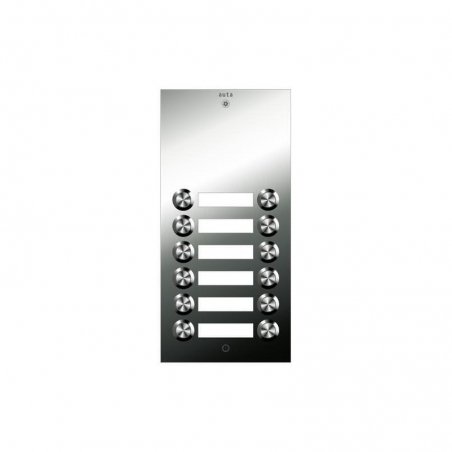 Placa de portero Inox S5 12 pulsadores 2 columnas con Acceso Alfanumérico No Coax de Auta (ref. 780526)