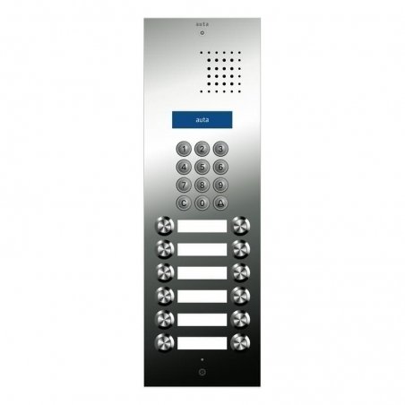 Placa de portero Inox S5 12 pulsadores 2 columnas con Acceso Alfanumérico Visualtech de Auta (ref. 790526)