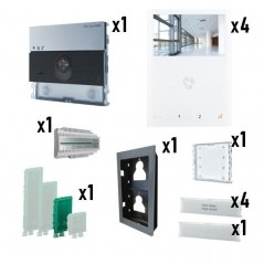 Pack de Kit de videoportero Ultra con monitor Mini Manos Libres Simplebus 2 4/L de Comelit