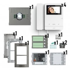 Kit de videoportero Sfera Robur con monitor Serie 8 2 hilos 4/L | Tegui